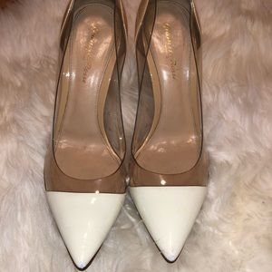 Gianvitto Rossi Plexi white/nude